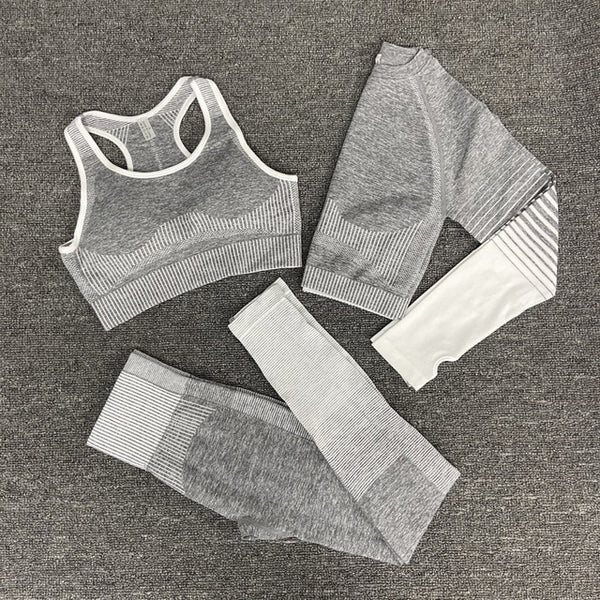 Seamless Gym Yoga Set For Women Fitness Bra Short Shirt Top Leggings Shorts Tracksuit Running Workout Sports Suit Hips Lifting | Vimost Shop.