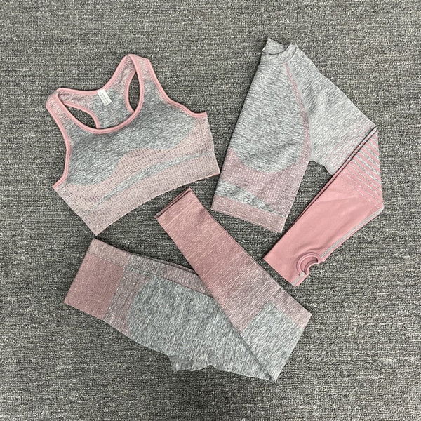 Seamless Gym Yoga Set For Women Fitness Bra Short Shirt Top Leggings Shorts Tracksuit Running Workout Sports Suit Hips Lifting | Vimost Shop.