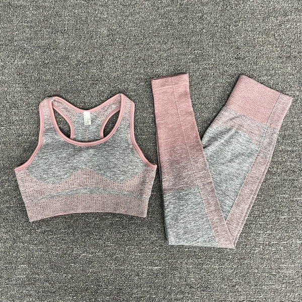Seamless Gym Yoga Set For Women Fitness Bra Short Shirt Top Leggings Shorts Tracksuit Running Workout Sports Suit Hips Lifting | Vimost Shop.