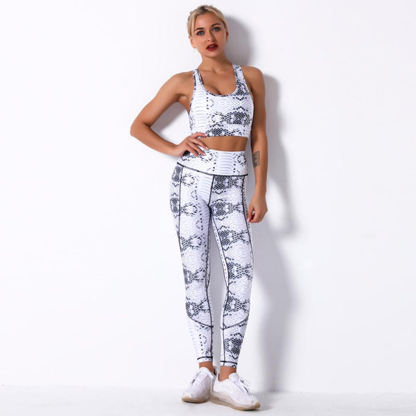 Seamless Camo Print Yoga Set Fashion Gym Fitness Vest Crop Top Leggings Suit Workout Running Straining Outfits For Women | Vimost Shop.