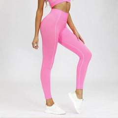 Seamless Striped Sports Yoga Leggings Fitness Training Pants Fashion High Elastics Gym Workout Running Push Up Casual Trousers