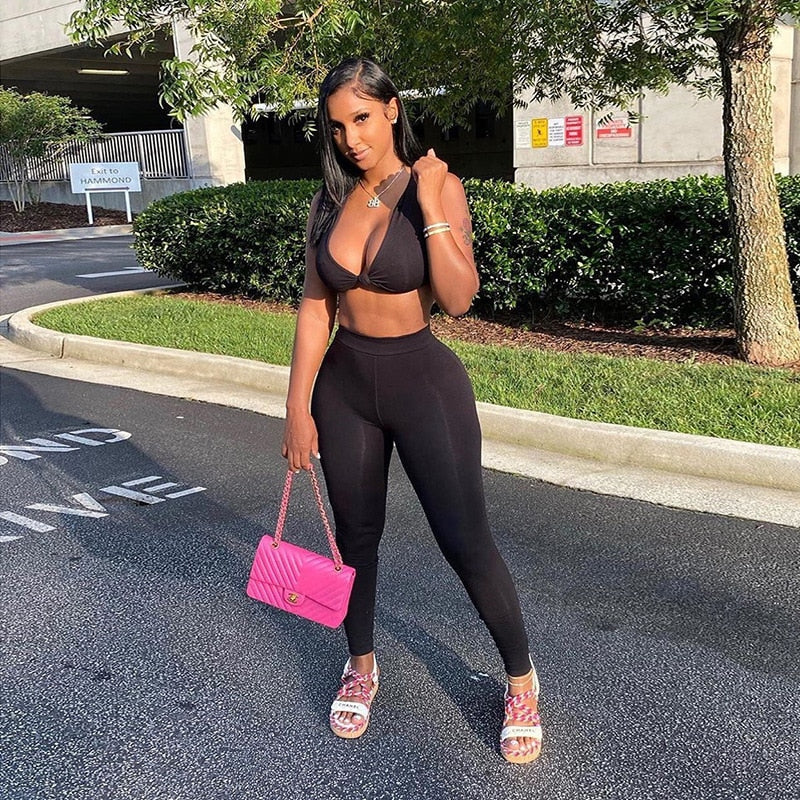 Seamless Solid Yoga Set Women Gym Clothes V Neck Bra Crop Top Legging Pants Sexy Fitness Sportswear Running Workout Tracksuit | Vimost Shop.