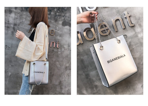 Fashion Women Bags Shoulder Crossbody Hand Long Chain Letter Printed Club Bucket Bag Girls Teenagers Handbag Female Luxury Tote | Vimost Shop.