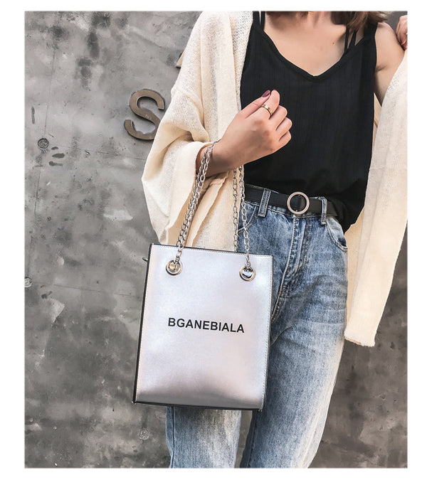Fashion Women Bags Shoulder Crossbody Hand Long Chain Letter Printed Club Bucket Bag Girls Teenagers Handbag Female Luxury Tote | Vimost Shop.
