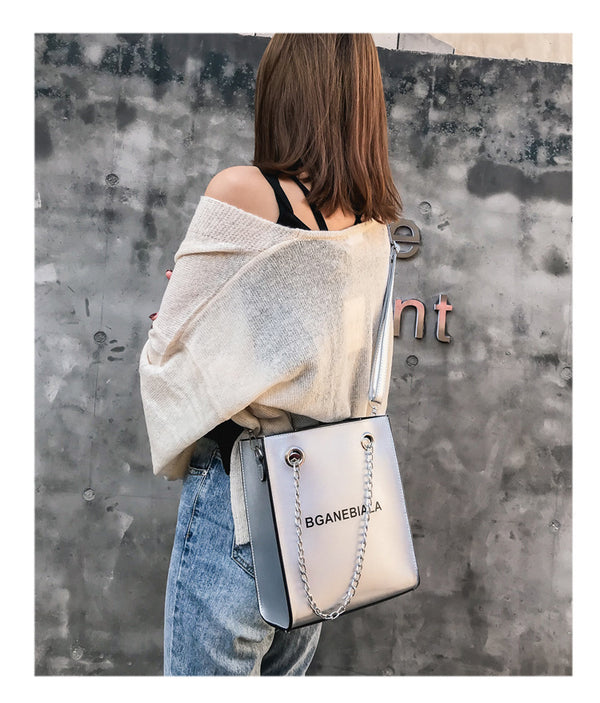 Fashion Women Bags Shoulder Crossbody Hand Long Chain Letter Printed Club Bucket Bag Girls Teenagers Handbag Female Luxury Tote | Vimost Shop.