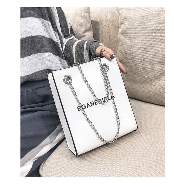 Fashion Women Bags Shoulder Crossbody Hand Long Chain Letter Printed Club Bucket Bag Girls Teenagers Handbag Female Luxury Tote | Vimost Shop.
