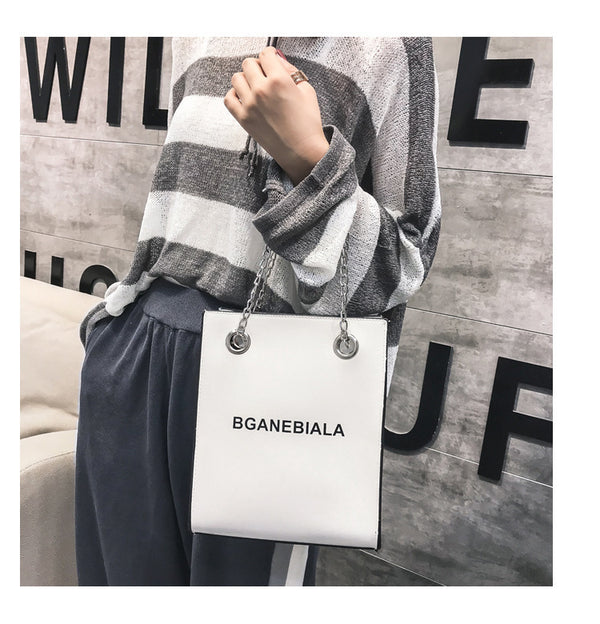 Fashion Women Bags Shoulder Crossbody Hand Long Chain Letter Printed Club Bucket Bag Girls Teenagers Handbag Female Luxury Tote | Vimost Shop.