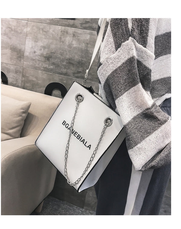 Fashion Women Bags Shoulder Crossbody Hand Long Chain Letter Printed Club Bucket Bag Girls Teenagers Handbag Female Luxury Tote | Vimost Shop.