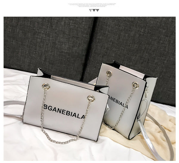 Fashion Women Bags Shoulder Crossbody Hand Long Chain Letter Printed Club Bucket Bag Girls Teenagers Handbag Female Luxury Tote | Vimost Shop.