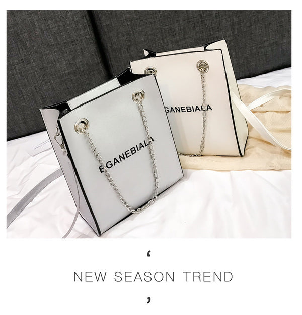 Fashion Women Bags Shoulder Crossbody Hand Long Chain Letter Printed Club Bucket Bag Girls Teenagers Handbag Female Luxury Tote | Vimost Shop.