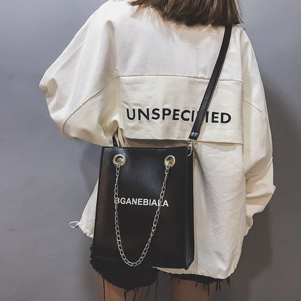 Fashion Women Bags Shoulder Crossbody Hand Long Chain Letter Printed Club Bucket Bag Girls Teenagers Handbag Female Luxury Tote | Vimost Shop.