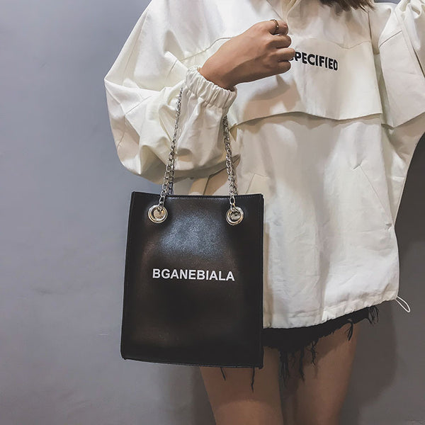 Fashion Women Bags Shoulder Crossbody Hand Long Chain Letter Printed Club Bucket Bag Girls Teenagers Handbag Female Luxury Tote | Vimost Shop.