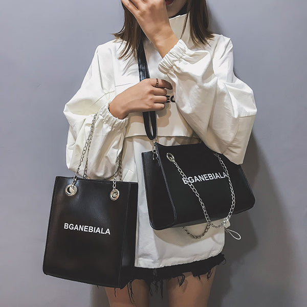 Fashion Women Bags Shoulder Crossbody Hand Long Chain Letter Printed Club Bucket Bag Girls Teenagers Handbag Female Luxury Tote | Vimost Shop.