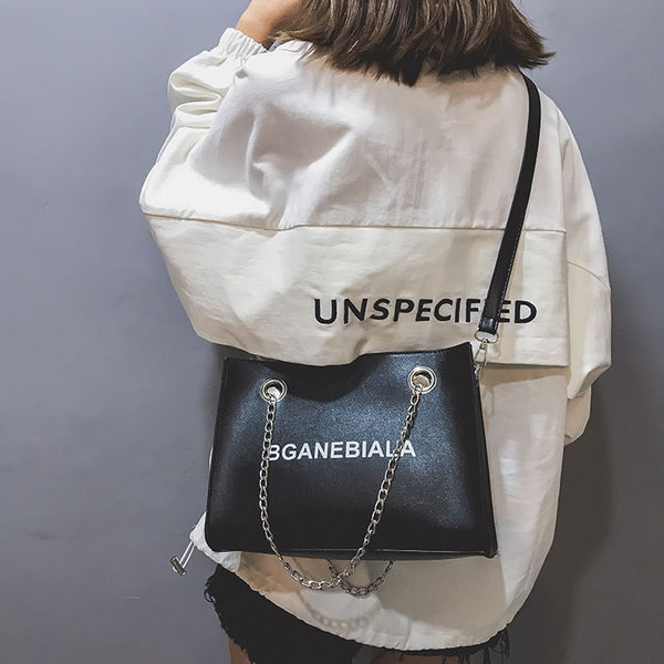Fashion Women Bags Shoulder Crossbody Hand Long Chain Letter Printed Club Bucket Bag Girls Teenagers Handbag Female Luxury Tote | Vimost Shop.