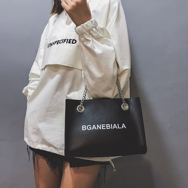 Fashion Women Bags Shoulder Crossbody Hand Long Chain Letter Printed Club Bucket Bag Girls Teenagers Handbag Female Luxury Tote | Vimost Shop.