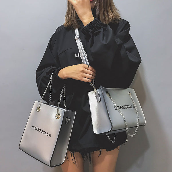 Fashion Women Bags Shoulder Crossbody Hand Long Chain Letter Printed Club Bucket Bag Girls Teenagers Handbag Female Luxury Tote | Vimost Shop.