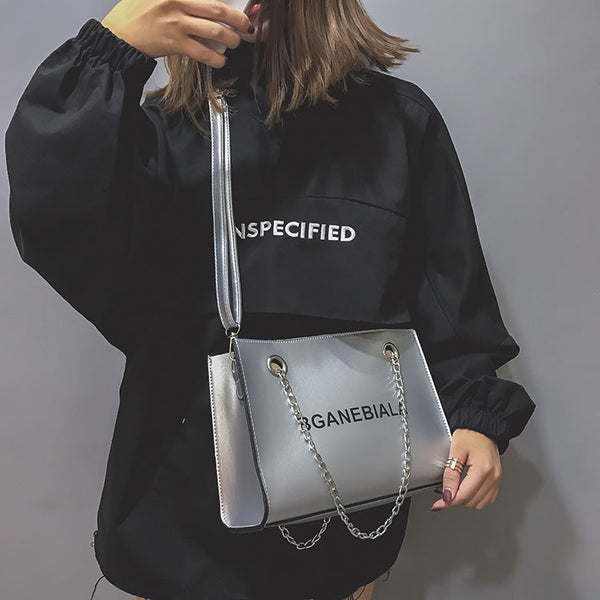 Fashion Women Bags Shoulder Crossbody Hand Long Chain Letter Printed Club Bucket Bag Girls Teenagers Handbag Female Luxury Tote | Vimost Shop.