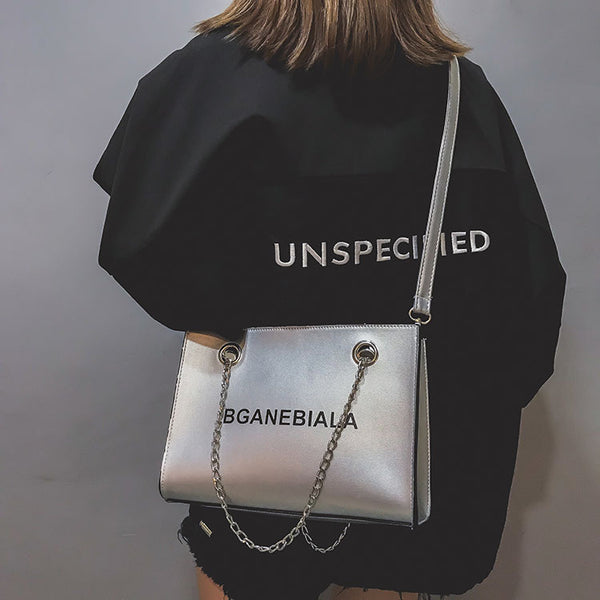 Fashion Women Bags Shoulder Crossbody Hand Long Chain Letter Printed Club Bucket Bag Girls Teenagers Handbag Female Luxury Tote | Vimost Shop.