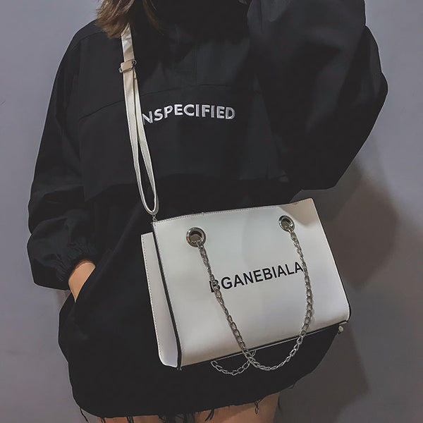 Fashion Women Bags Shoulder Crossbody Hand Long Chain Letter Printed Club Bucket Bag Girls Teenagers Handbag Female Luxury Tote | Vimost Shop.