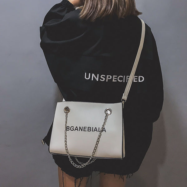 Fashion Women Bags Shoulder Crossbody Hand Long Chain Letter Printed Club Bucket Bag Girls Teenagers Handbag Female Luxury Tote | Vimost Shop.
