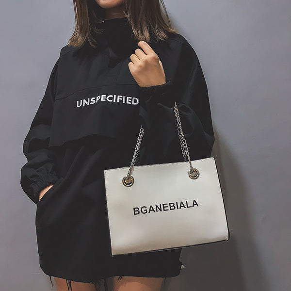 Fashion Women Bags Shoulder Crossbody Hand Long Chain Letter Printed Club Bucket Bag Girls Teenagers Handbag Female Luxury Tote | Vimost Shop.