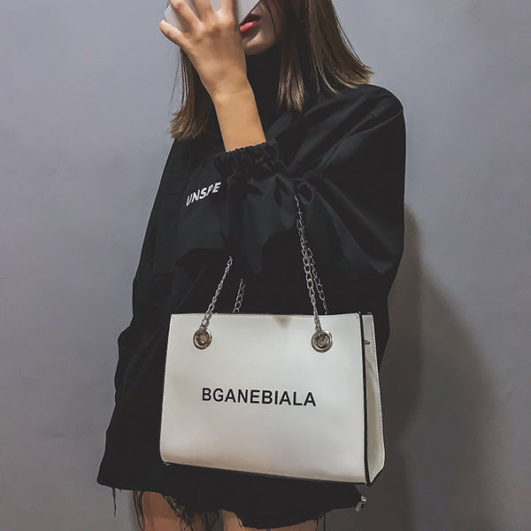 Fashion Women Bags Shoulder Crossbody Hand Long Chain Letter Printed Club Bucket Bag Girls Teenagers Handbag Female Luxury Tote | Vimost Shop.