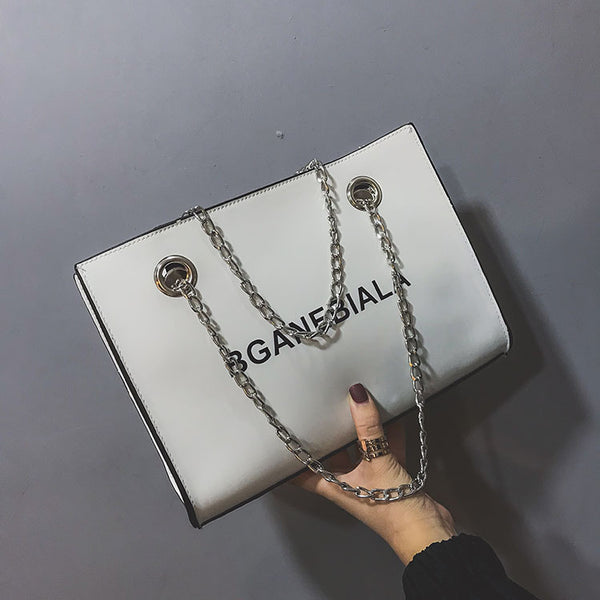 Fashion Women Bags Shoulder Crossbody Hand Long Chain Letter Printed Club Bucket Bag Girls Teenagers Handbag Female Luxury Tote | Vimost Shop.