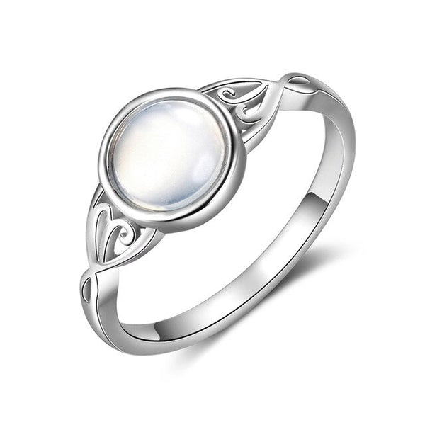 925 Sterling Silver Charm Moonstone Rings for Women Victorian Style Round Female Ring Fine Jewelry Gift for Wife | Vimost Shop.