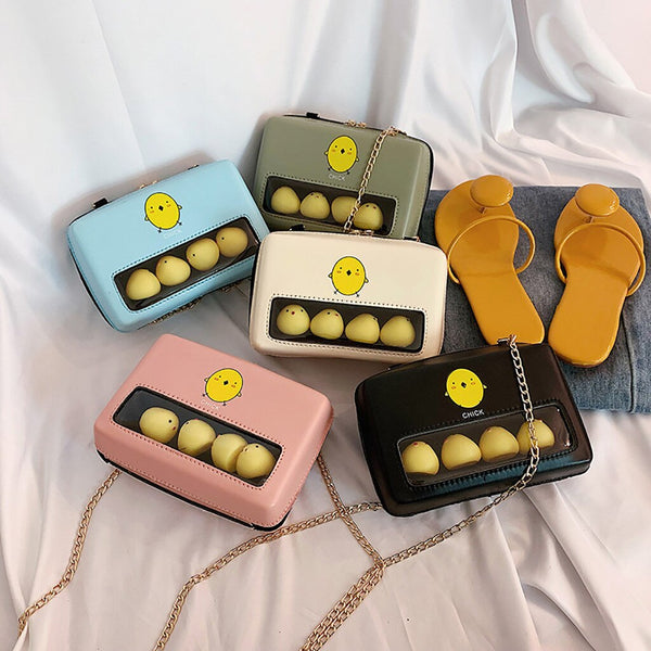 Fashipn Bags For Women Cute Chick Decor Transparent Small Square Bag Female Chain Shoulder Bag Casual Crossbody Bags Clutch | Vimost Shop.