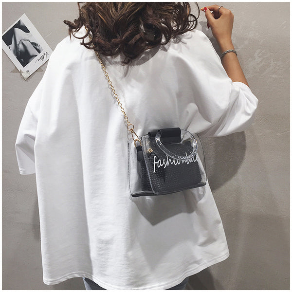 Transparent Jelly Bag Women's Shoulder Crossover Bag/Handbag Mother-in-law Bags Summer Straw Casual Fairy Bag Beach Handbag | Vimost Shop.