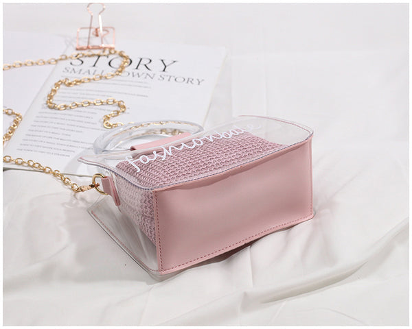 Transparent Jelly Bag Women's Shoulder Crossover Bag/Handbag Mother-in-law Bags Summer Straw Casual Fairy Bag Beach Handbag | Vimost Shop.