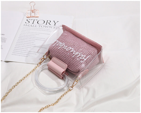 Transparent Jelly Bag Women's Shoulder Crossover Bag/Handbag Mother-in-law Bags Summer Straw Casual Fairy Bag Beach Handbag | Vimost Shop.