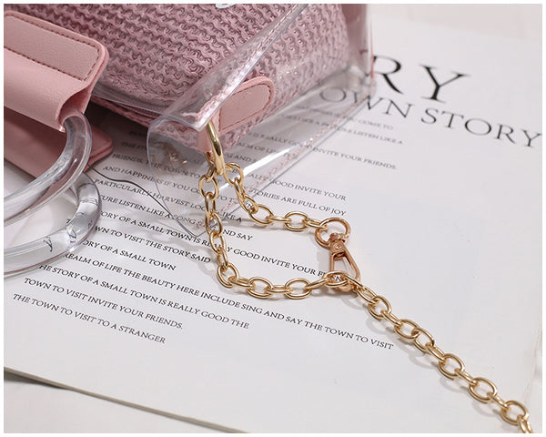 Transparent Jelly Bag Women's Shoulder Crossover Bag/Handbag Mother-in-law Bags Summer Straw Casual Fairy Bag Beach Handbag | Vimost Shop.