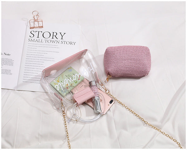 Transparent Jelly Bag Women's Shoulder Crossover Bag/Handbag Mother-in-law Bags Summer Straw Casual Fairy Bag Beach Handbag | Vimost Shop.