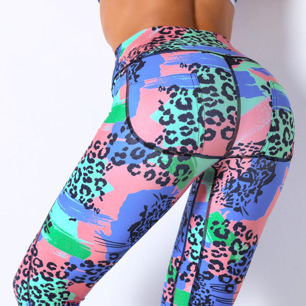 Print Yoga Leggings Seamless High Waist Pants Fashion High Elastic Slim Hips Lifting Trousers Gym Fitness Workout Running Sports | Vimost Shop.