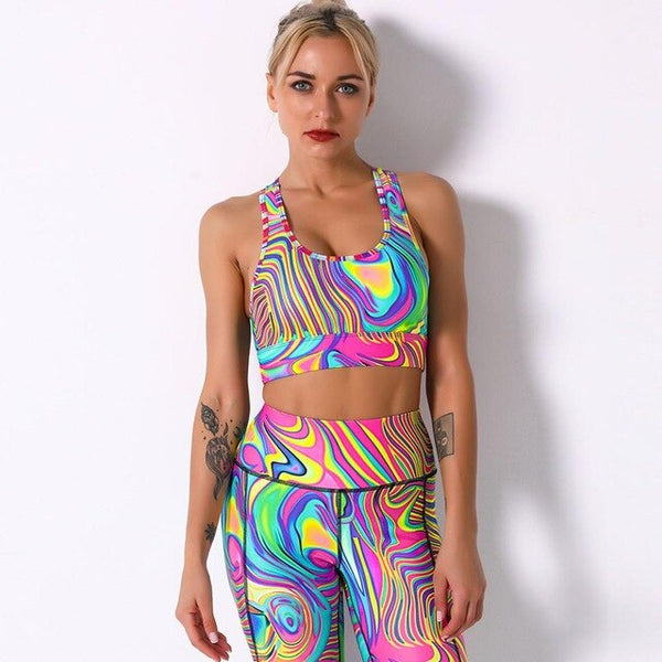 Print Yoga Leggings Seamless High Waist Pants Fashion High Elastic Slim Hips Lifting Trousers Gym Fitness Workout Running Sports | Vimost Shop.