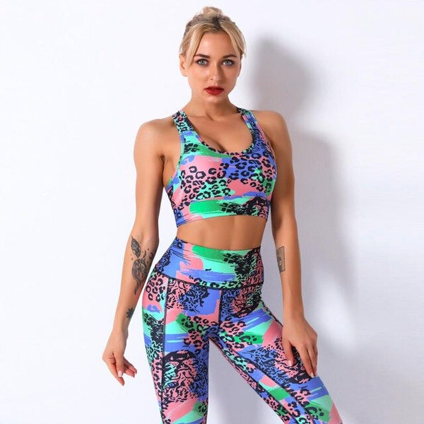 Print Yoga Leggings Seamless High Waist Pants Fashion High Elastic Slim Hips Lifting Trousers Gym Fitness Workout Running Sports | Vimost Shop.