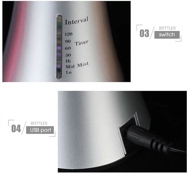 20ML Waterless Nebulizing Essential Oil Diffuser For Best Aromatherapy 4 Timer Three Speed Adjustment for Home Office Spa Gift | Vimost Shop.