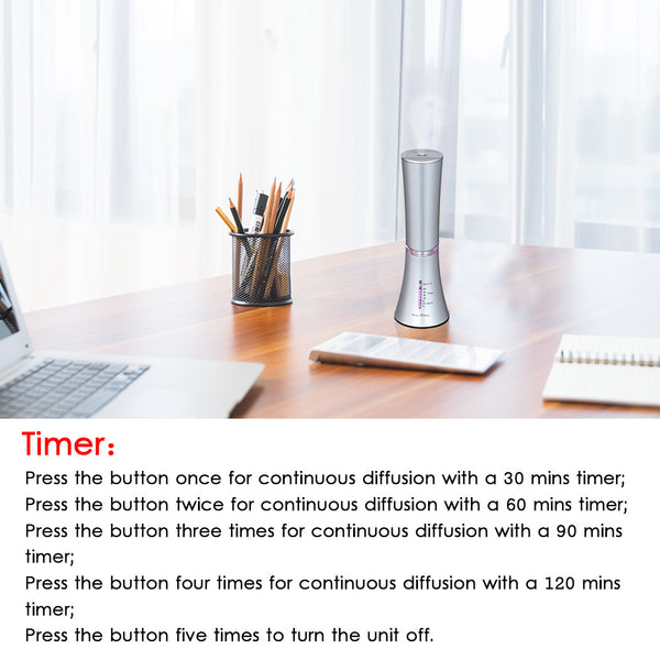 20ML Waterless Nebulizing Essential Oil Diffuser For Best Aromatherapy 4 Timer Three Speed Adjustment for Home Office Spa Gift | Vimost Shop.