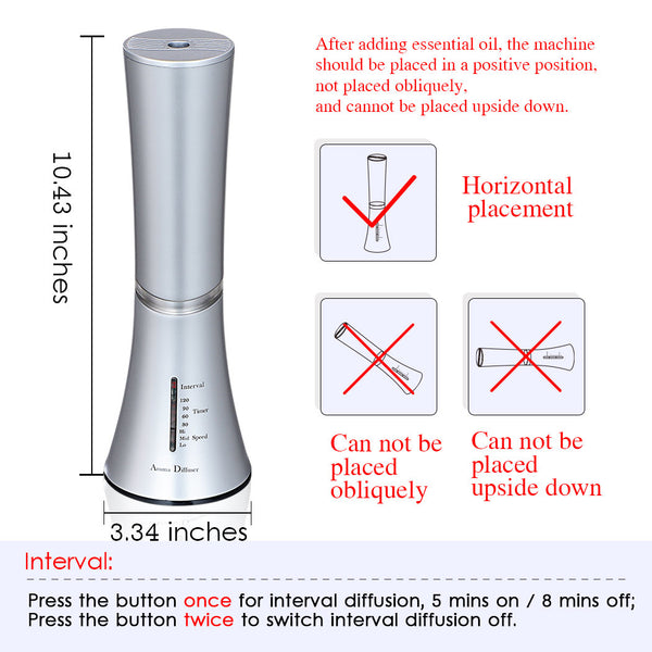 20ML Waterless Nebulizing Essential Oil Diffuser For Best Aromatherapy 4 Timer Three Speed Adjustment for Home Office Spa Gift | Vimost Shop.