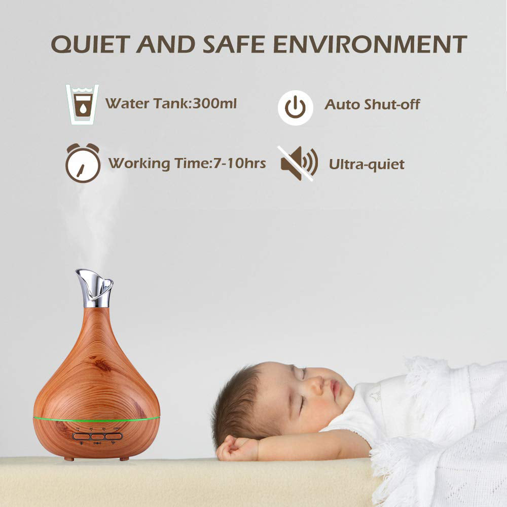 Smart Essential Oil Diffuser 300ml Cool Mist Humidifier Body Induction Auto Control,Time Setting Valentines (Blue White Grain) | Vimost Shop.
