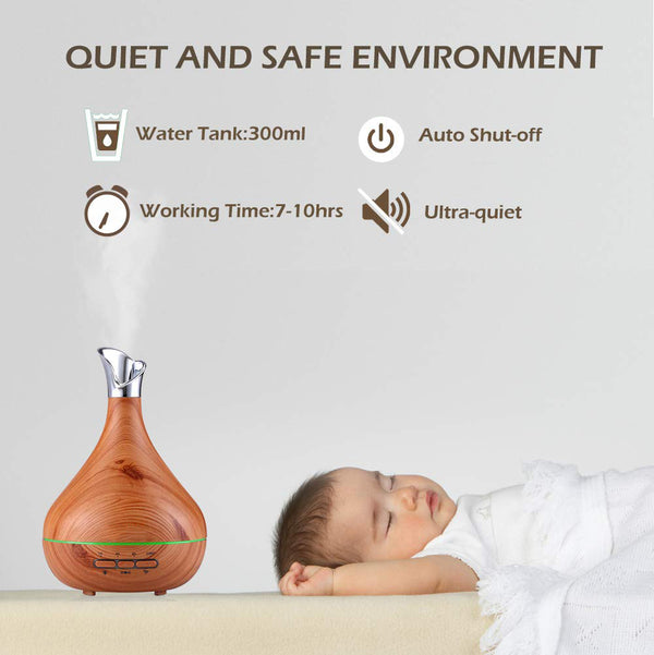 Smart Essential Oil Diffuser 300ml Cool Mist Humidifier Body Induction Auto Control,Time Setting Valentines  (Blue White Grain) | Vimost Shop.