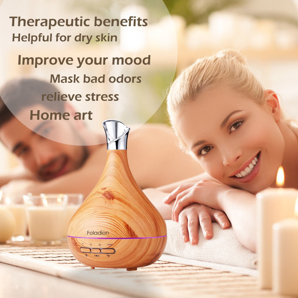 Smart Essential Oil Diffuser 300ml Cool Mist Humidifier Body Induction Auto Control,Time Setting Valentines (Blue White Grain) | Vimost Shop.