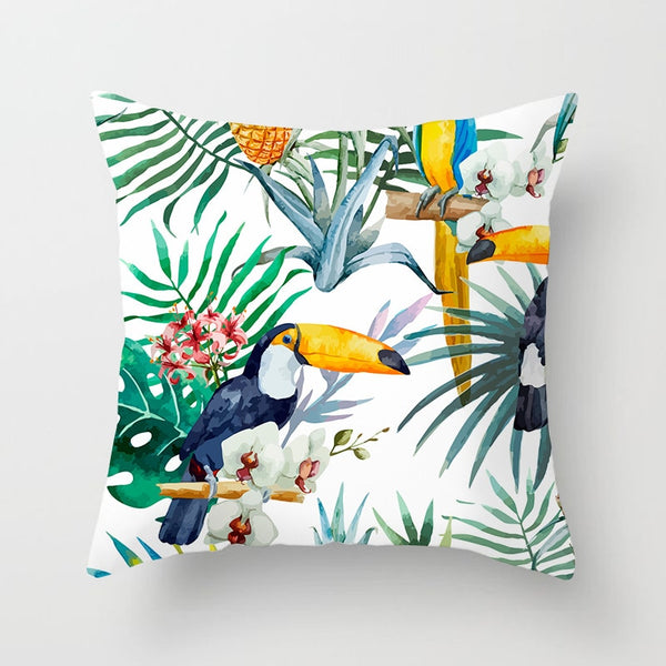 Tropical Plant Printed Cushion Cover Summer Style Pillow Cover Flamingo Pineapple Decorative Pillowcase for Home Sofa | Vimost Shop.