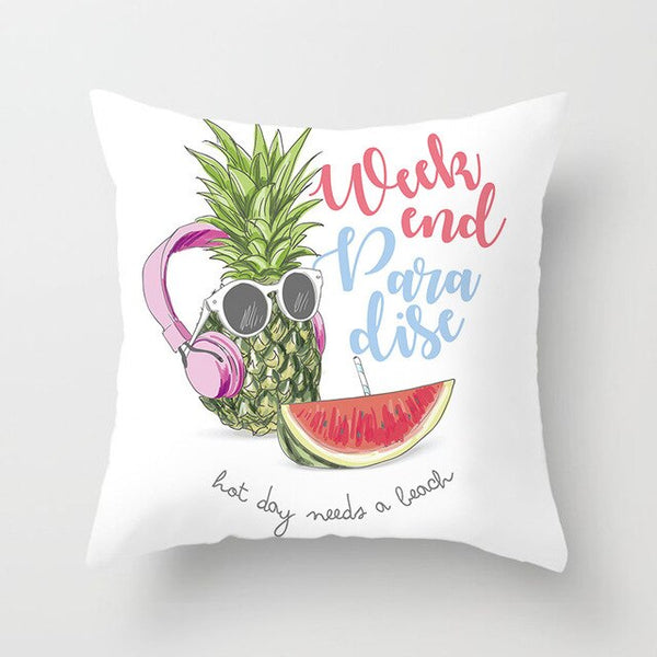 Tropical Plant Printed Cushion Cover Summer Style Pillow Cover Flamingo Pineapple Decorative Pillowcase for Home Sofa | Vimost Shop.