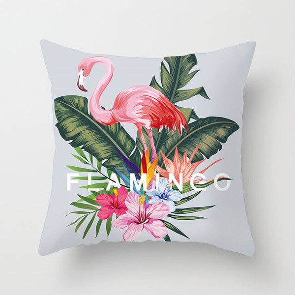 Tropical Plant Printed Cushion Cover Summer Style Pillow Cover Flamingo Pineapple Decorative Pillowcase for Home Sofa | Vimost Shop.