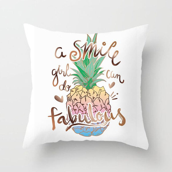 Tropical Plant Printed Cushion Cover Summer Style Pillow Cover Flamingo Pineapple Decorative Pillowcase for Home Sofa | Vimost Shop.