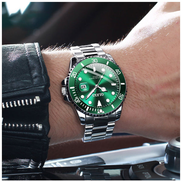 Mens Watches Top Brand Luxury Fashion Waterproof Luminous Hand Green Dial Quartz Sports Wristwatch Gifts for Men | Vimost Shop.