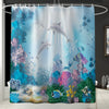 Ocean Design Dolphin 4 In 1 Waterproof Fabric Bathroom 3D Shower Curtain Set with Non Slip Toilet Cover Rugs Mat Home Decoration | Vimost Shop.