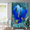 Ocean Design Dolphin 4 In 1 Waterproof Fabric Bathroom 3D Shower Curtain Set with Non Slip Toilet Cover Rugs Mat Home Decoration | Vimost Shop.